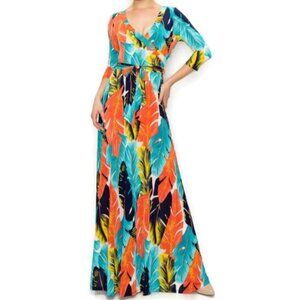 janette fashion wrap dress Dress The Population Janette Dress - Black main image 1
